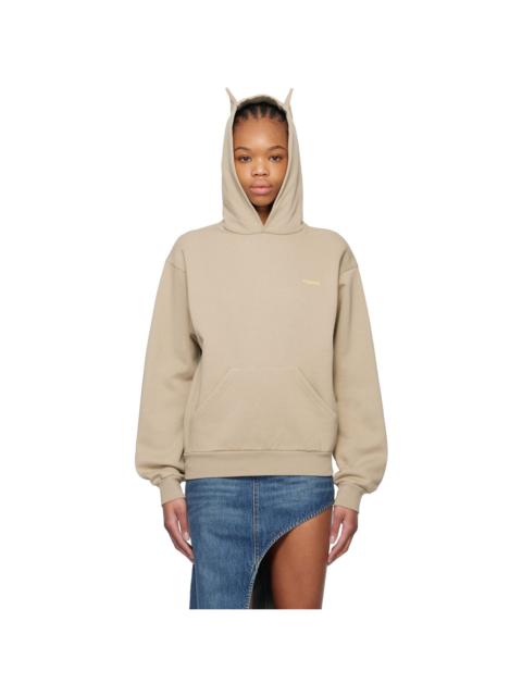 Beige Horn Hoodie