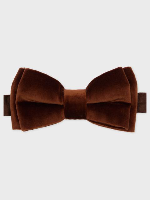 Dark Brown Velvet Pre-Tied Bow Tie