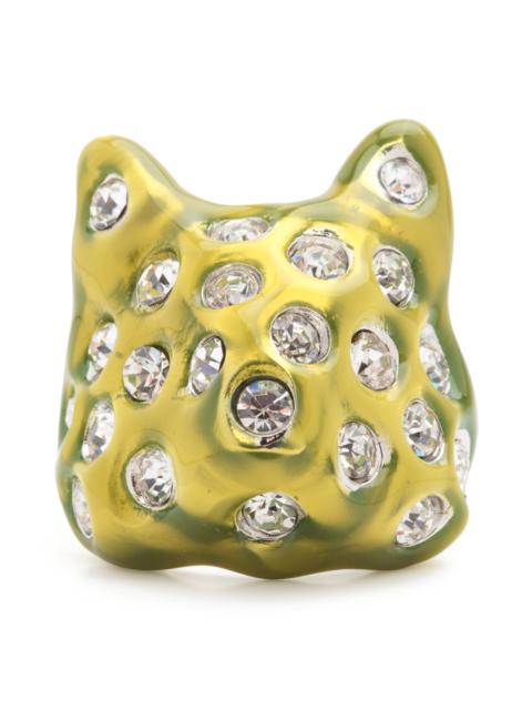 LIME PUFFY BUNNY RING