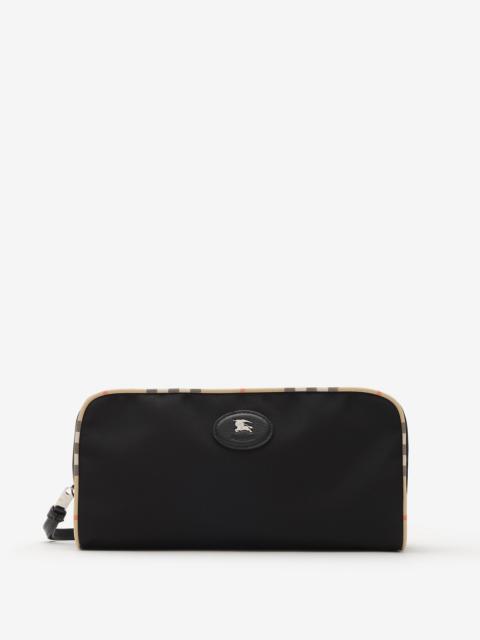 Large Check Trim Travel Pouch