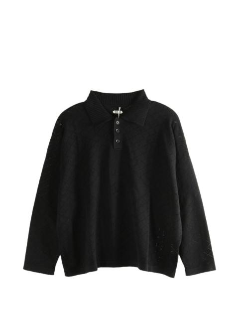 Anisette open-knited polo shirt