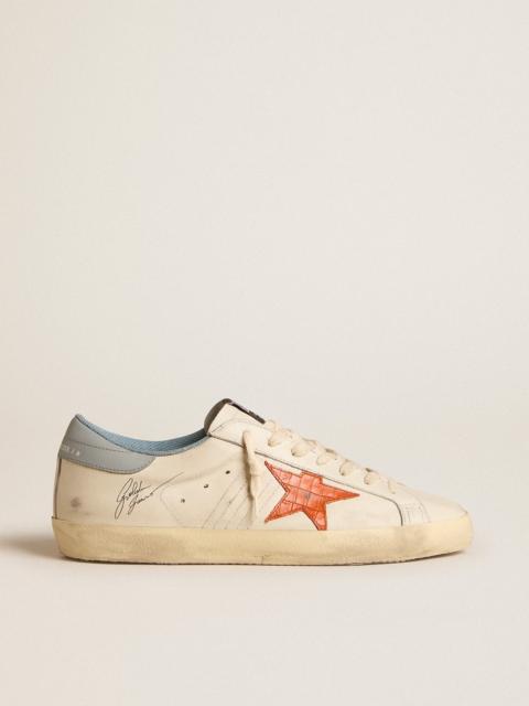Super-Star with crocodile-print star and silver-blue heel tab