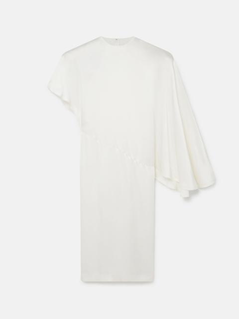 Strong Shoulder Asymmetric Midi Dress