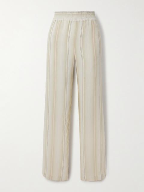 Striped Woven Wide-leg Pants
