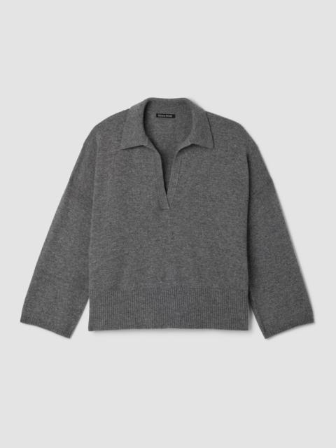 Italian Cashmere Split Neck Top