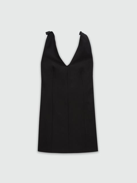 Black corset dress in double crêpe cady