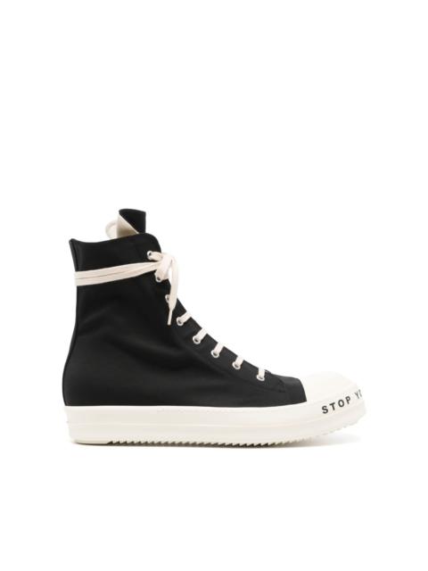 zip-up hi-top sneakers