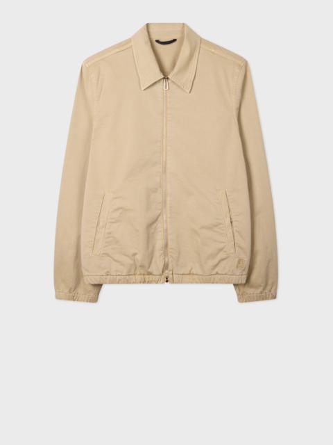 Washed Tan Cotton-Twill Coach Jacket