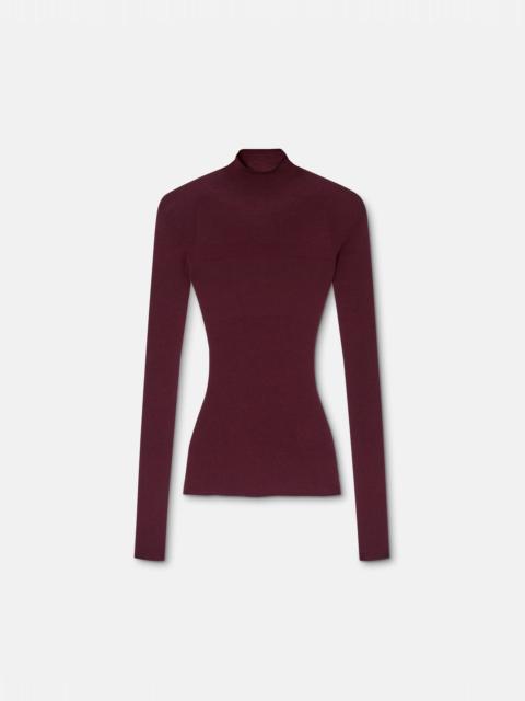 Merino Wool Fitted Ribbed Knit Top