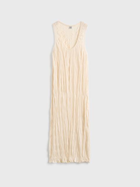 Crinkled knit tank dress pale apricot