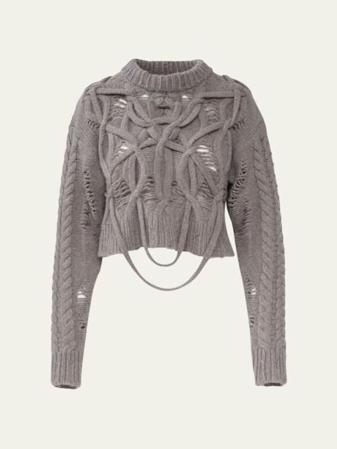 Briar Deconstructed Cable Knit Crop Sweater