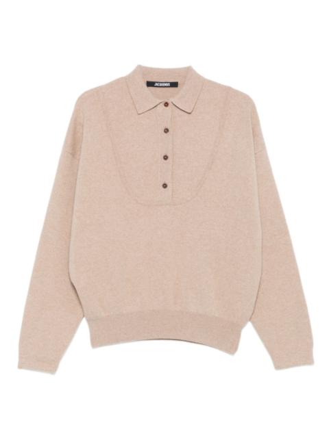 button polo-neck sweater
