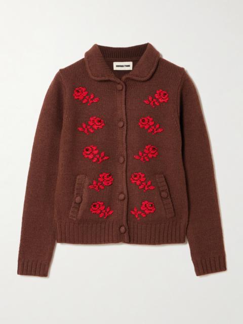 Bead-embellished Wool Cardigan