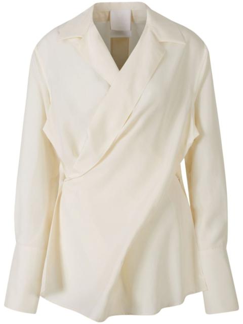 wrap silk shirt