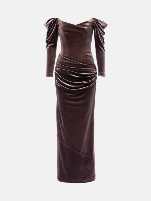 Draped velvet gown