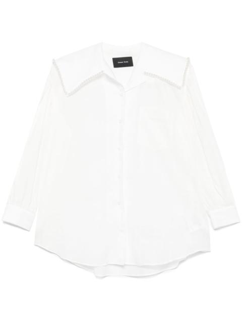 sailor-collar puff-sleeves shirt