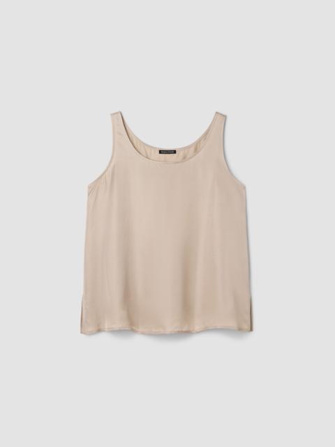 Lightweight Satin Shimmer Scoop Neck Tank