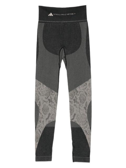 snake-print panelled trousers