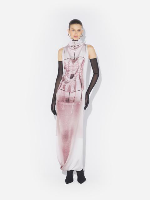 THE DRAPED TROMPE-L’ŒIL CORSET DRESS