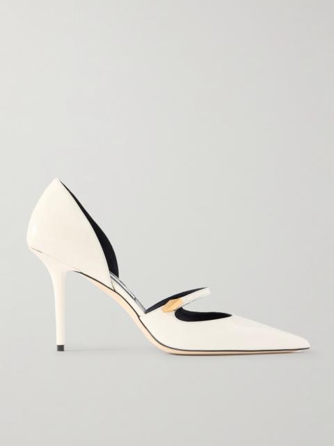 Carolyn 90 Embellished Leather Point-toe Pumps
