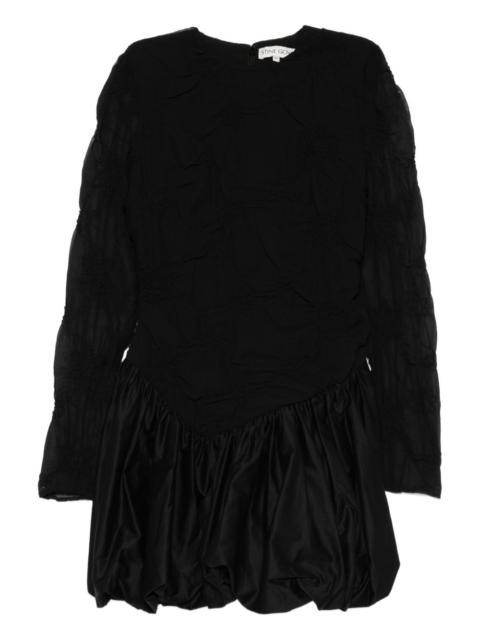 smocked-flowers mini dress