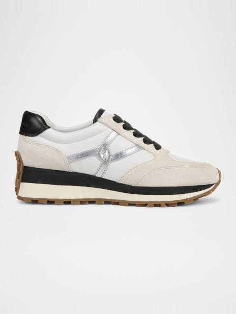 Valentina Mixed Leather Retro Sneakers