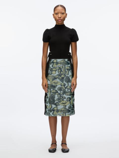 Ethereal Mushroom Sequin Slip Skirt with Lace