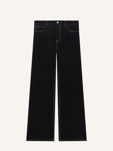HAMMER TOPSTITCHED DENIM BAGGY PANTS