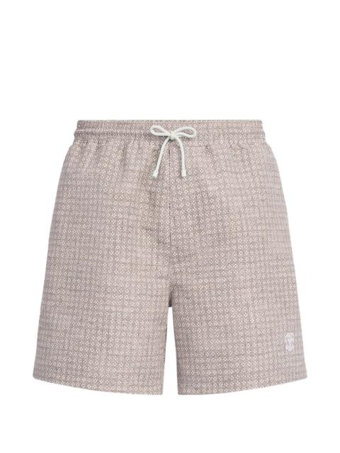 patterned swim shorts