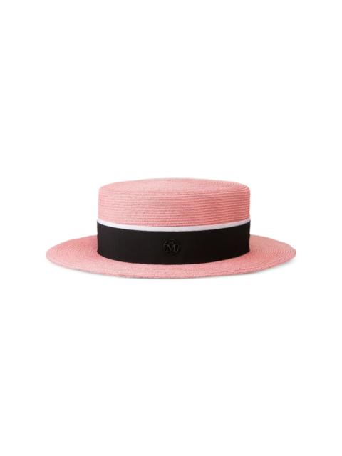 Kiki logo-detail straw fedora