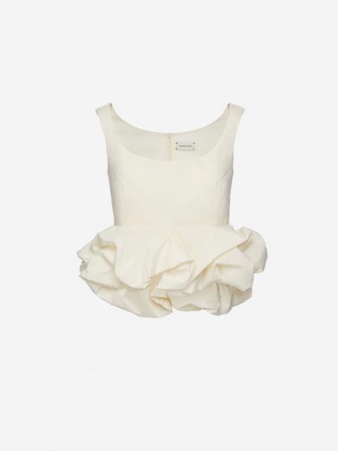 Peplum tank blouse in cream
