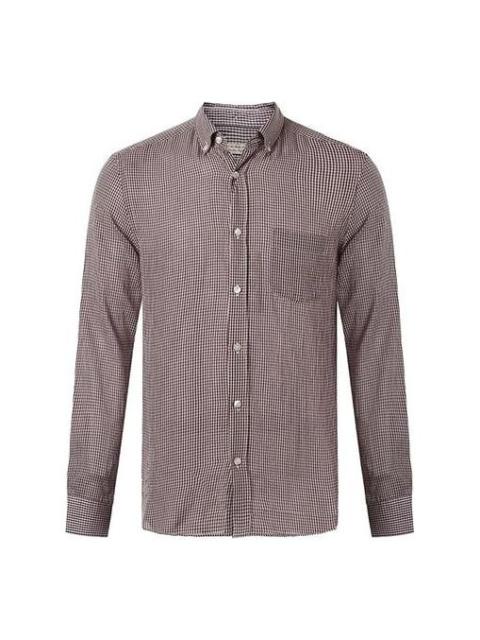 Men's Burberry Plaid Full Print Long Sleeves Shirt Pink Red 40700191