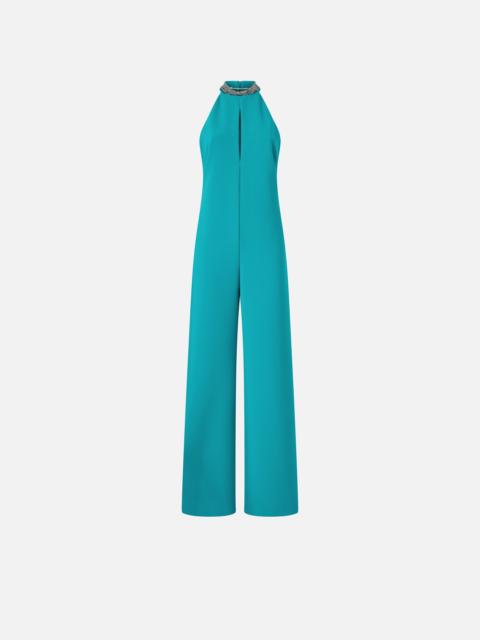 LONG PLAYSUIT WITH HALTERNECK AND JEWEL DECORATION