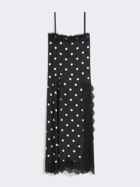 Lace-detail long dress - black