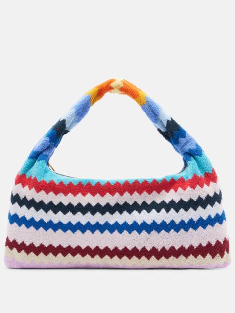 Zigzag cotton terry top-handle bag