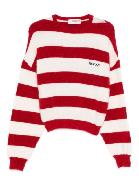 striped crew-neck jumper
