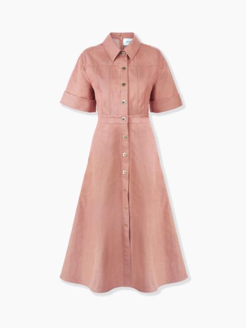 Denim Button-Front Midi Dress