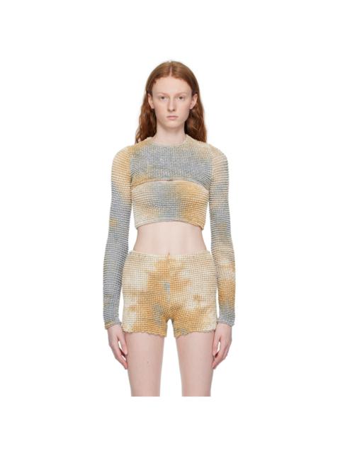 Beige & Navy Double Long Sleeve T-Shirt