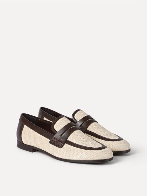 Techno raffia and leather loafers