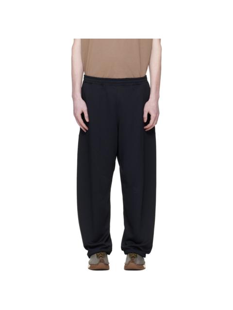 Black Polyester Pile Sweatpants