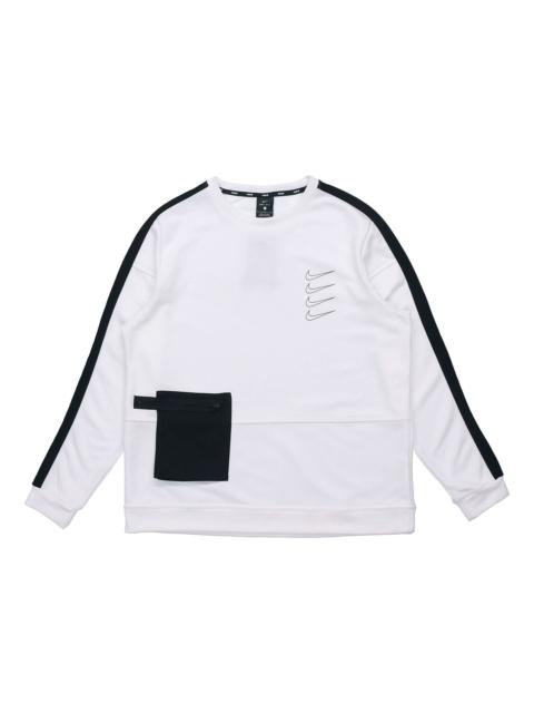 Nike Dri-Fit Men'S Fleece Training Top 'White/Black' DB4210-100