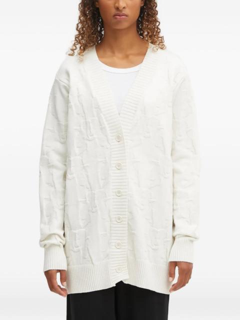 buttoned textured cardigan