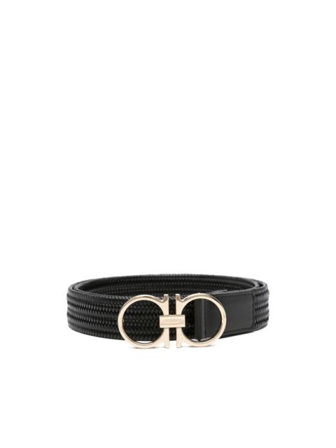 woven-leather buckle belt