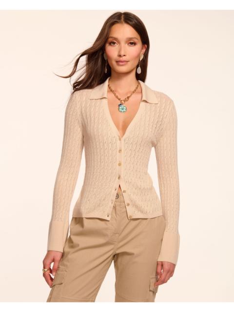 Cathy Pointelle Silk Cashmere Cardigan Sweater