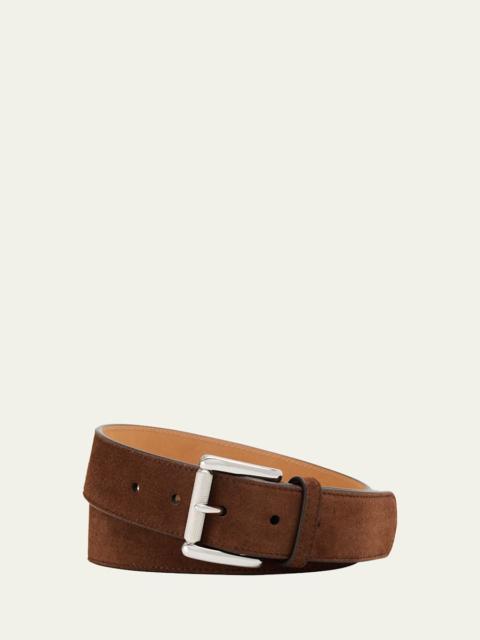 Men's Suede Roller-Buckle Belt