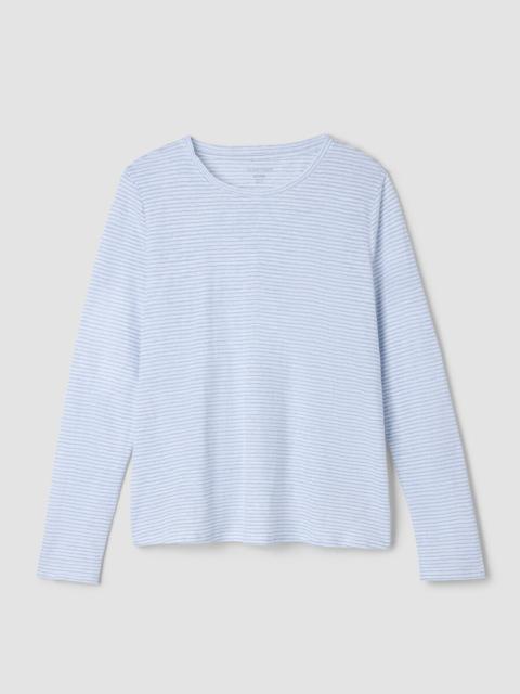 Striped Organic Linen Jersey Long-Sleeve Tee