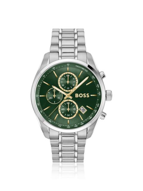 STEEL-BRACELET WATCH WITH GREEN DIAL
