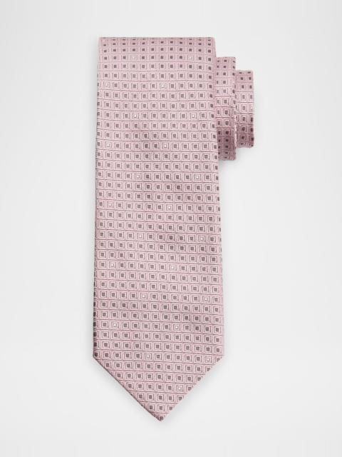 Men's Geometric Jacquard Silk Tie