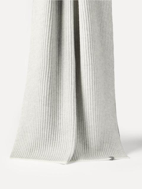 Cashmere English rib knit scarf with monili