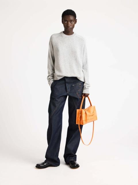 WOMENS RAGLAN JUMPER IN MID GREY MELANGE